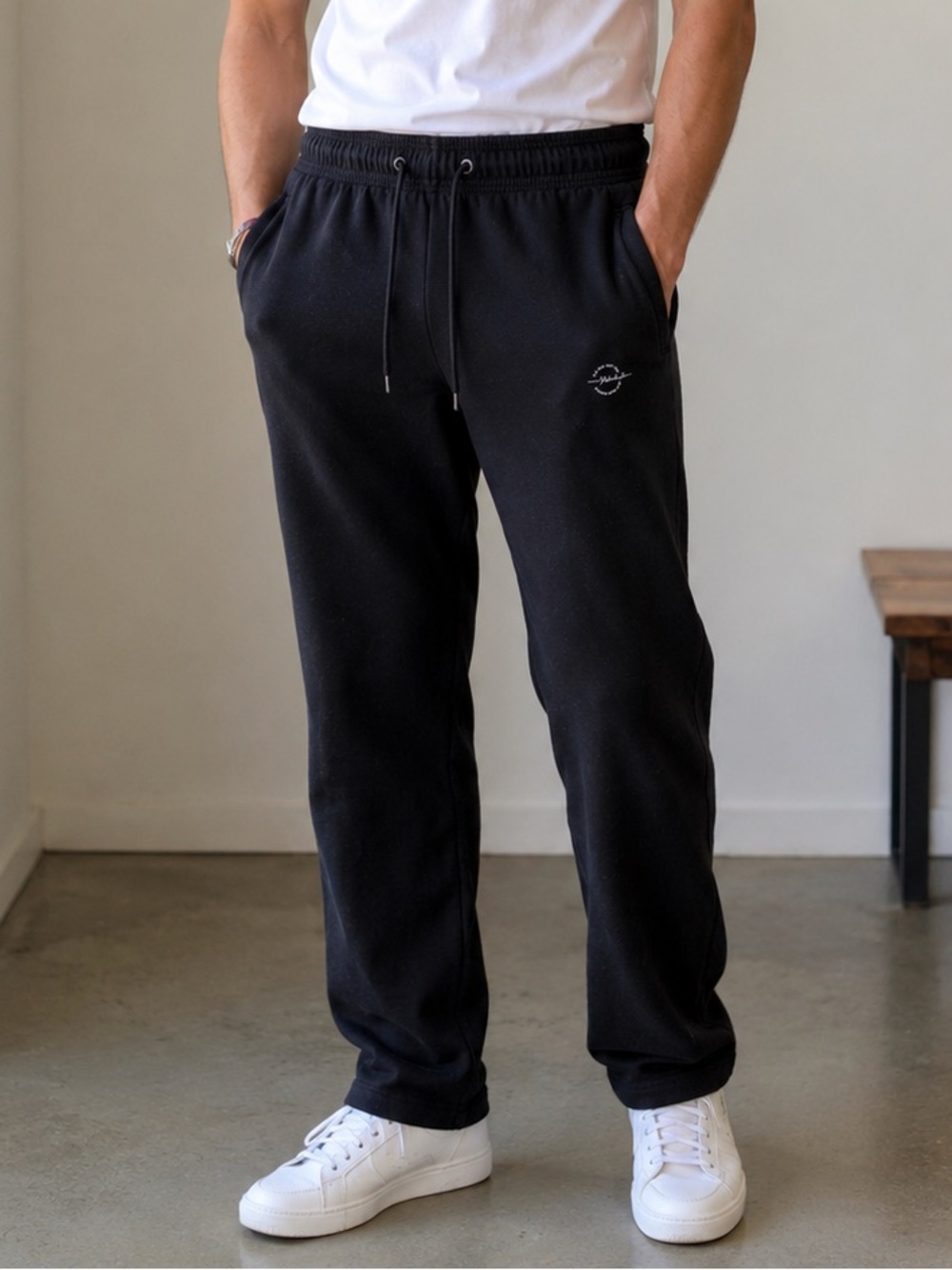 Status Quo Men’s Black Fleece Sweatpants Large Drawstring Lounge Joggers